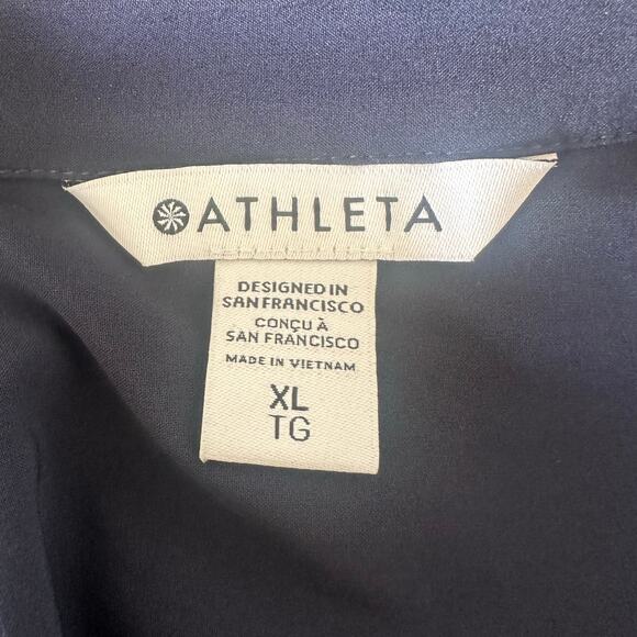 Athleta Urbanite Top Button Down Navy UPF 50 XL - Picture 5 of 8